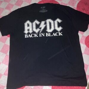 AC/DC Back In Black T-Shirt XL Black 100% Cotton Original Licensed